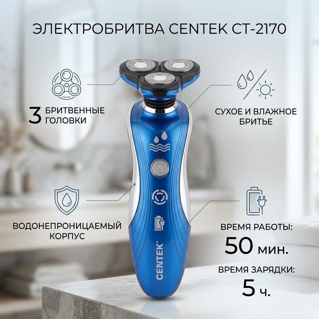 Электробритва CENTEK CT-2170 роторная