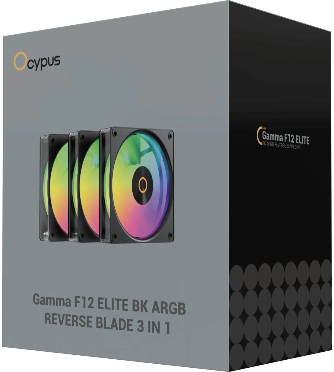 Кулер для корпуса Ocypus Gamma-F12-BK3AM01E-GL черный купить,7336