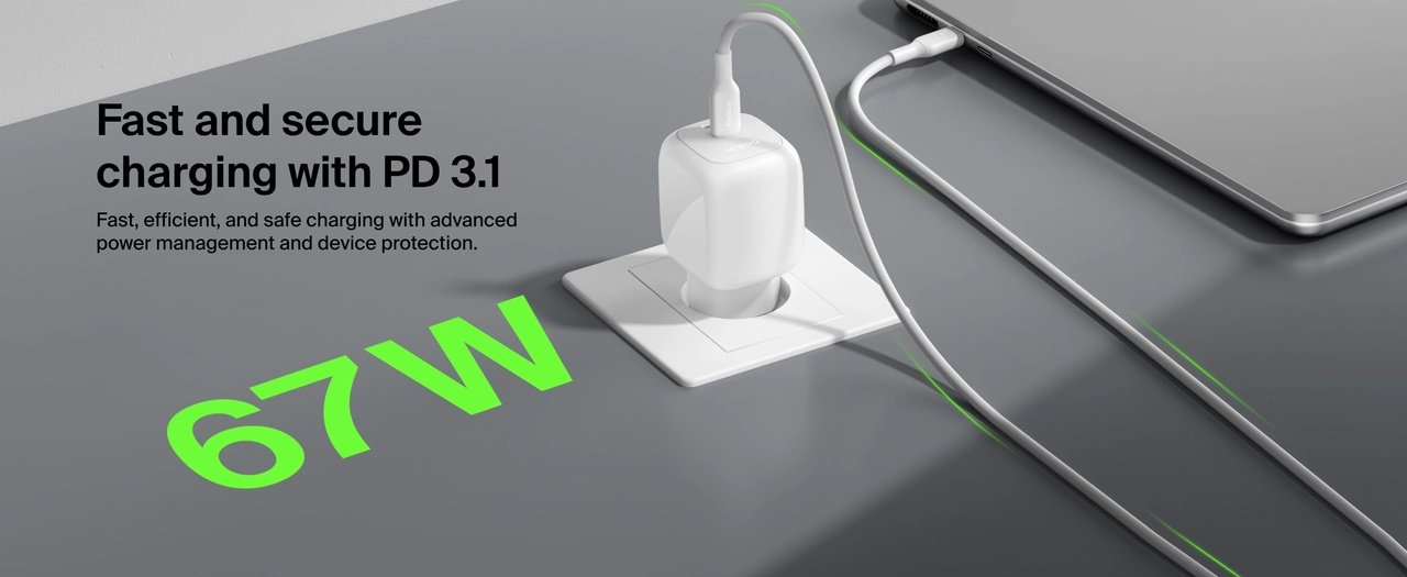 Зарядное устройство Belkin WCH020KQWH USB Type-C 67 Вт белый купить,NaN