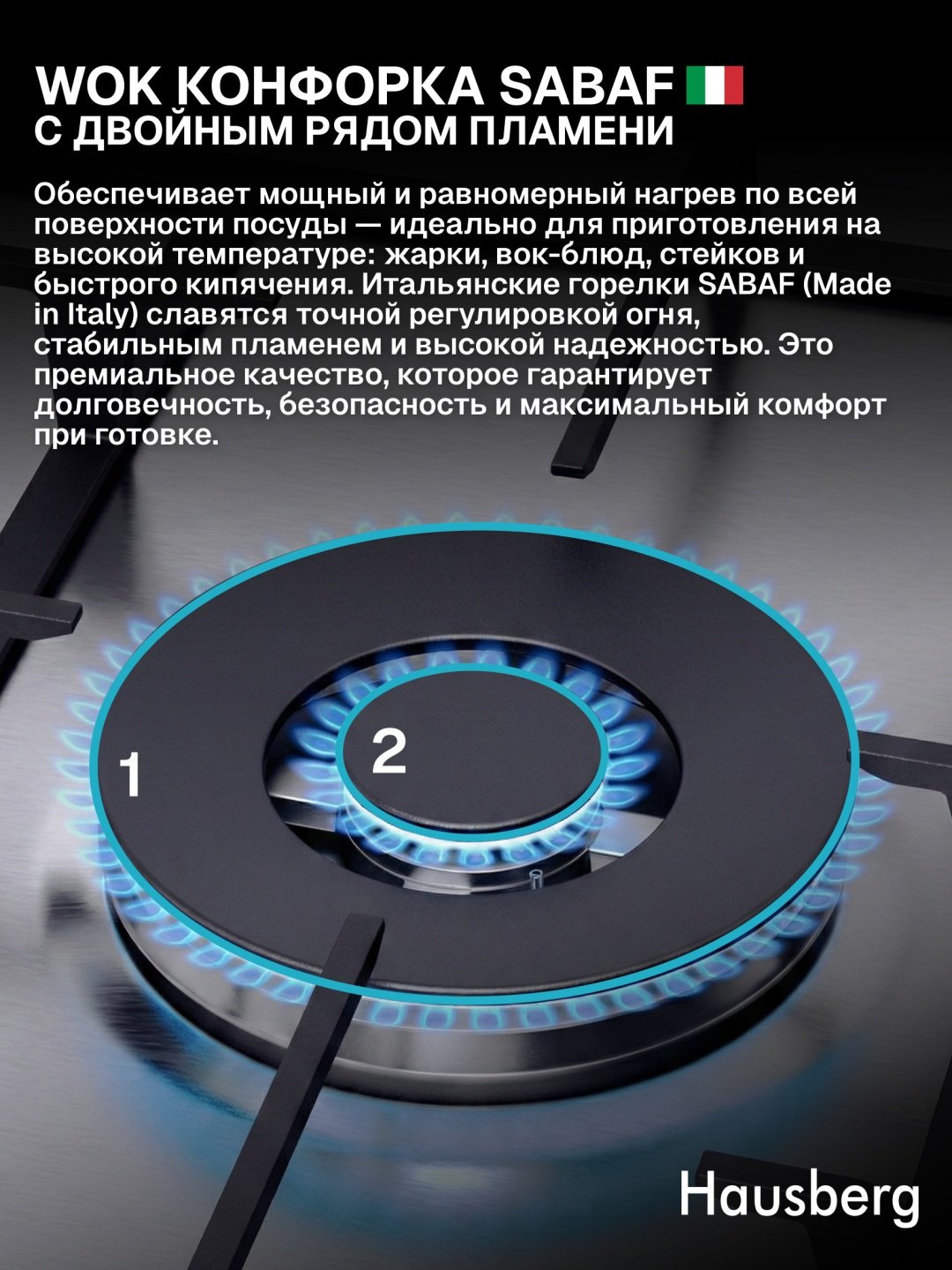 Кухонная плита Hausberg H9446 серебристый