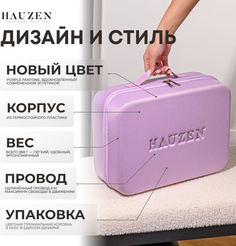 HAUZEN Air Style Pro 8-в-1 стайлер 1600 Вт сиреневый купить,NaN