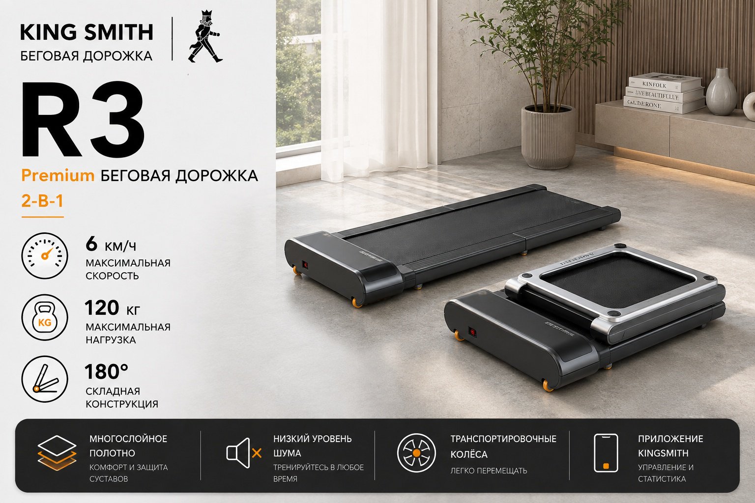 Беговая дорожка Xiaomi KingSmith R3 WP440F4 электрическая
