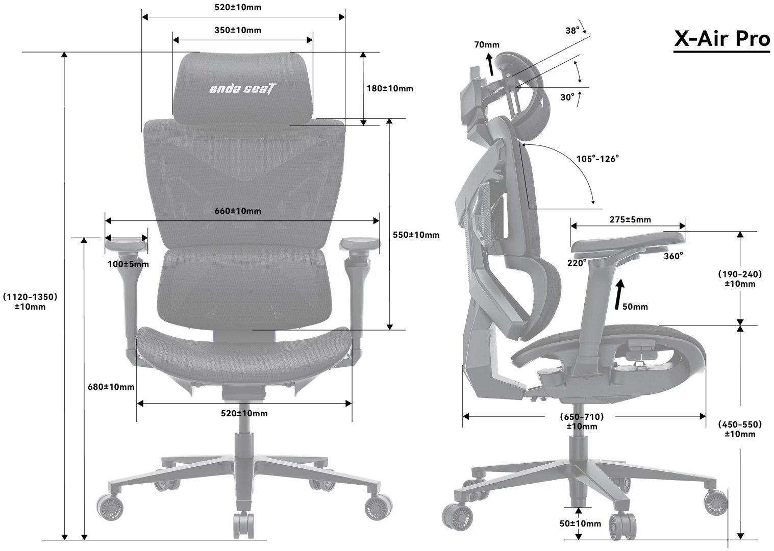 Игровое кресло AndaSeat X-Air Pro, черный, мультиколор купить,169990