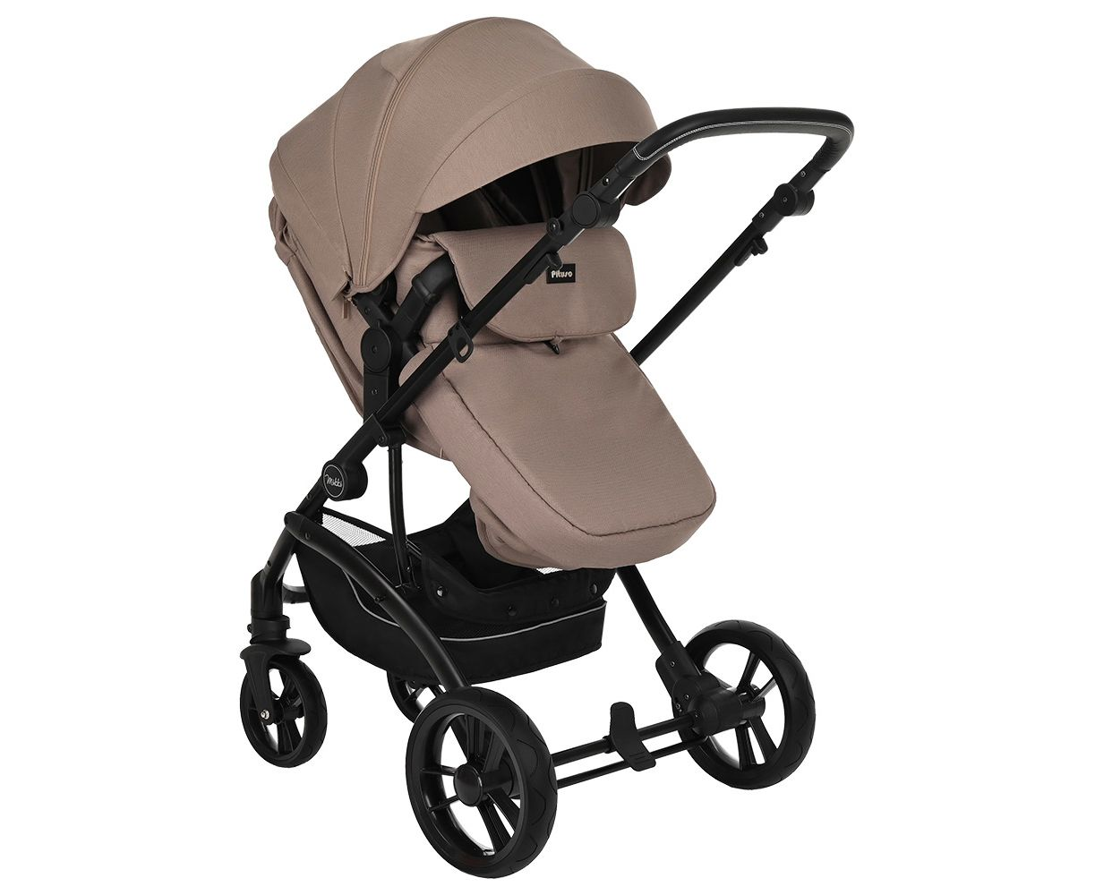 Коляска трансформер Pituso Mikki G16 cappuccino black PU купить,NaN