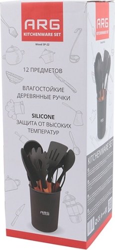 Набор кухонных инструментов SP22 12 шт, дерево, силикон купить,NaN