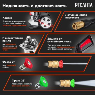 Мойка высокого давления Ресанта МР-200БП, 200 бар купить,NaN