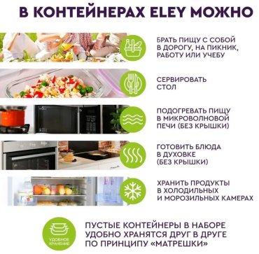 Набор контейнеров ELST6837 3 шт, стекло