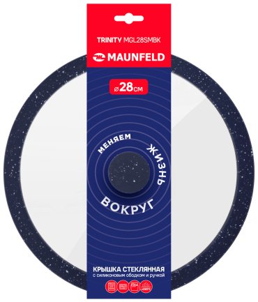 MAUNFELD крышка TRINITY MGL28SMBK 28 см, стекло