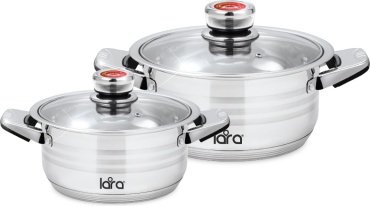 LARA набор кастрюль Adagio LR02-106 сталь 2 в 1