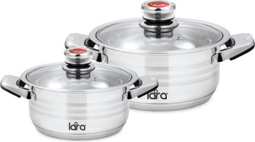 LARA набор кастрюль Adagio LR02-106 сталь 2 в 1 купить,NaN