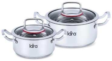 LARA набор кастрюль Prima LR02-107 сталь 2 в 1