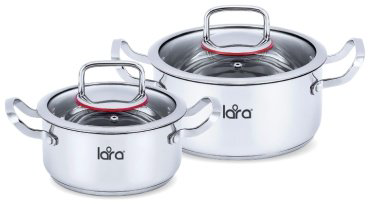 LARA набор кастрюль Prima LR02-107 сталь 2 в 1 купить,NaN