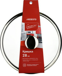 ARDESTO крышка AR1928L 28 см, нержавеющая сталь, стекло