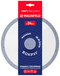 MAUNFELD крышка TRINITY MGL24SMLG 24 см, силикон, стекло