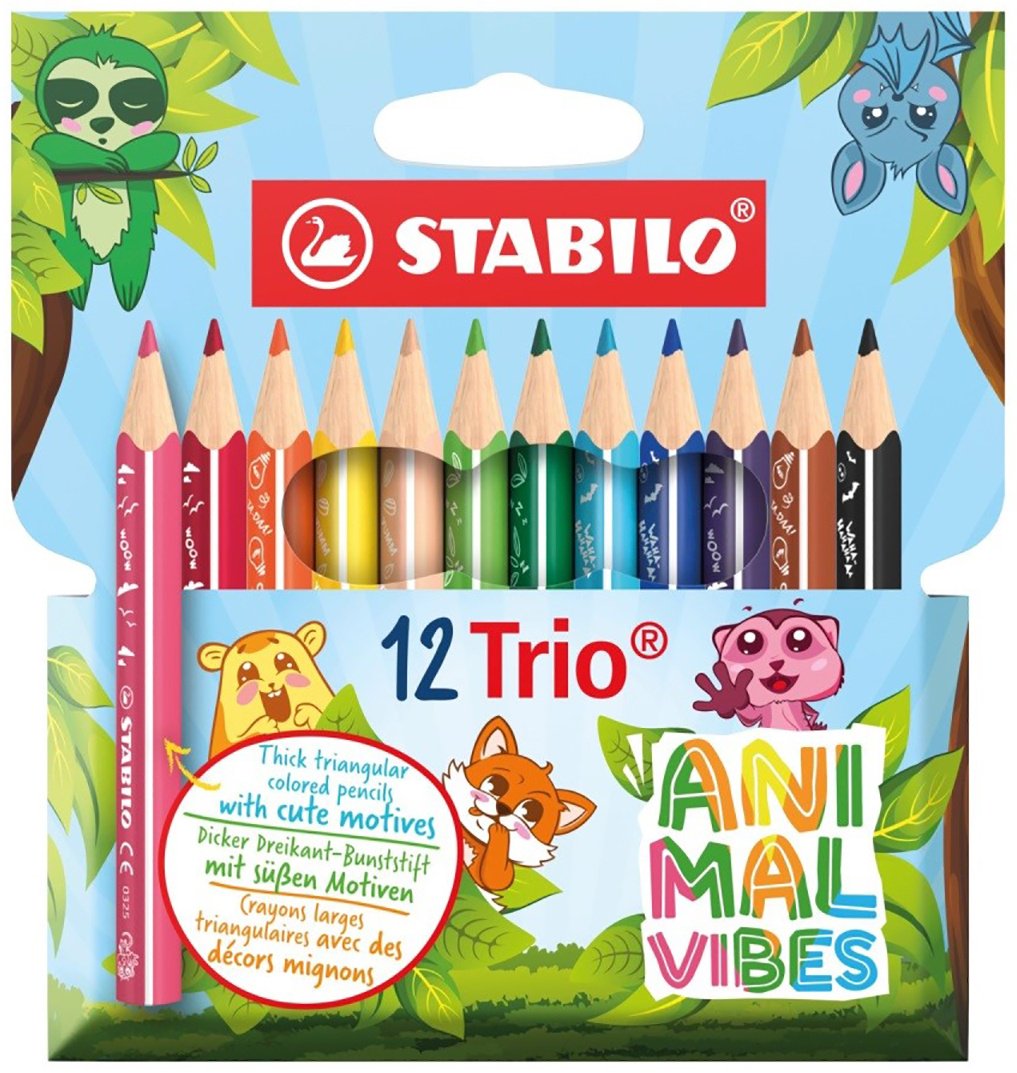 Цветной карандаш STABILO форма трехгранная 12 шт купить,NaN