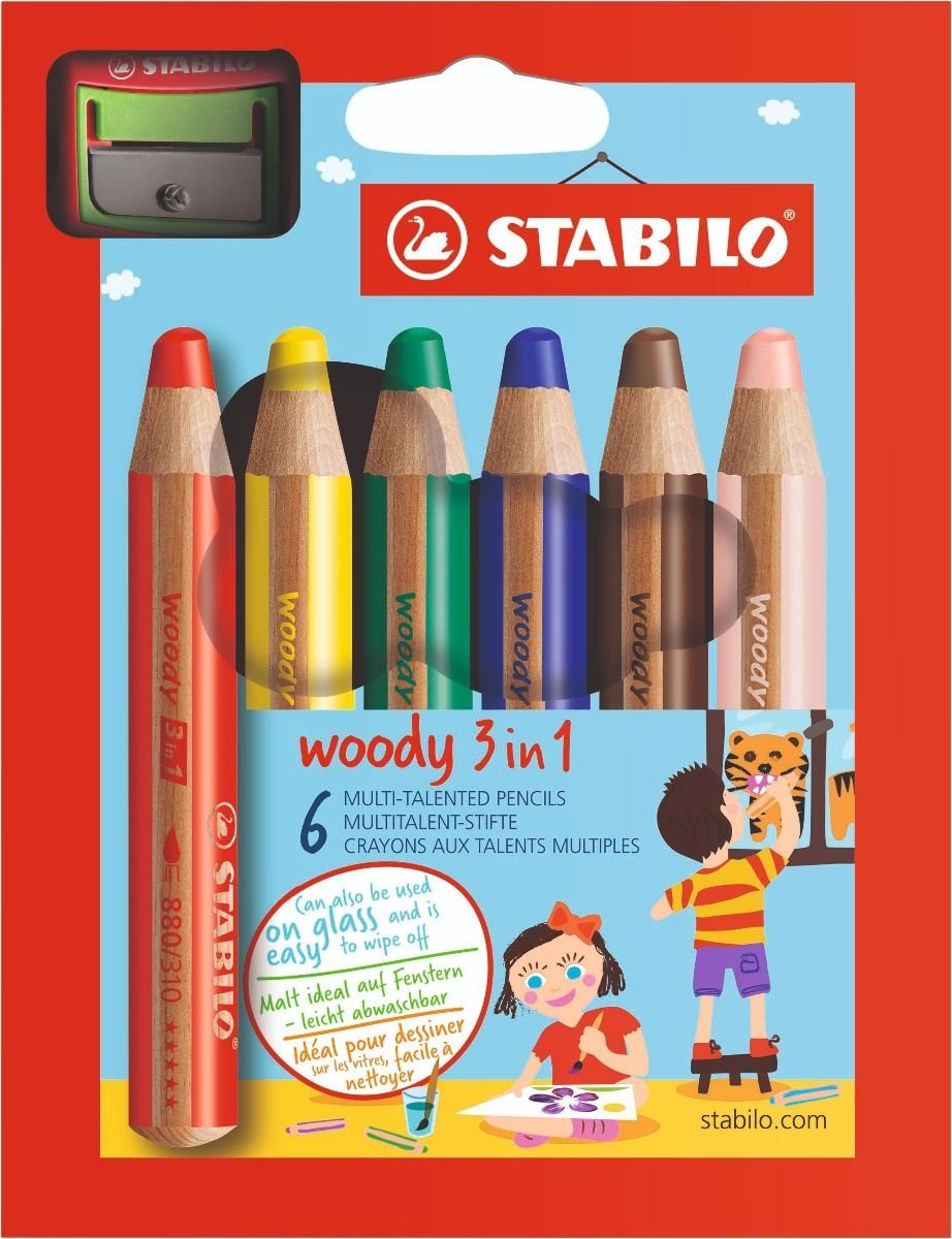 STABILO woody 3 in 1 8806-2 форма круглая 6 шт купить,NaN