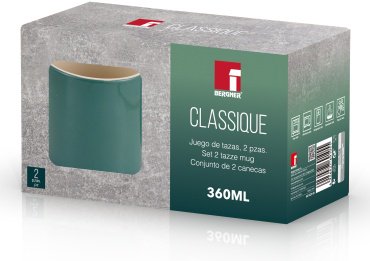 Кружка Bergner Classique BG-10231-GR керамика купить,0