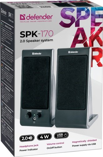Компьютерные колонки Defender SPK-170 черный купить,0