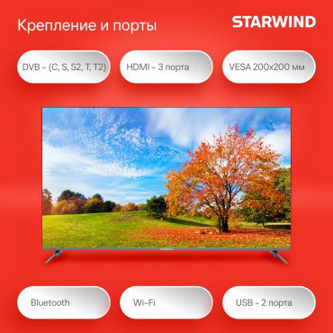 Телевизор Starwind 58" SW-LED58UG401 LED UHD Silver купить,NaN