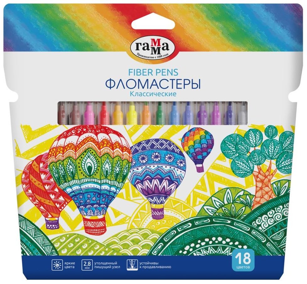Фломастер Гамма 18 шт купить,NaN