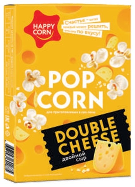 Попкорн Happy Corn в зернах сладко-соленый двойной сыр 100 г купить,NaN