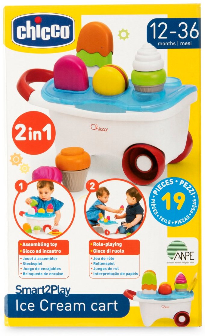 Игровой центр Chicco Игрушка-конструктор “Тележка с мороженым” купить,NaN