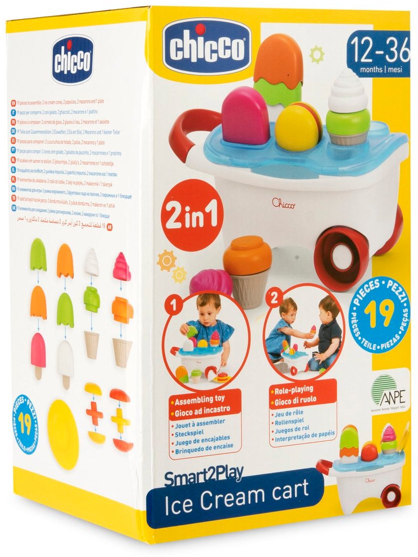 Игровой центр Chicco Игрушка-конструктор “Тележка с мороженым” купить,NaN