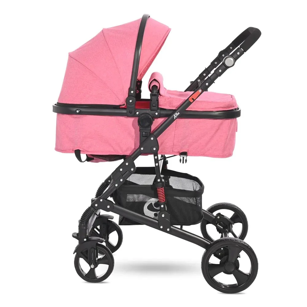 Коляска трансформер Lorelli Alba Classic 2189 pink купить,NaN
