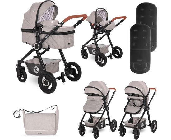Коляска трансформер Lorelli Alba Premium Set 2185 opaline grey elephants  купить,NaN