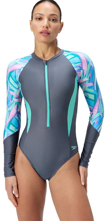 Купальник слитный Speedo серый