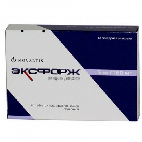 Novartis Farmaceutica SA Эксфорж 5мг/160мг 28шт таблетки.