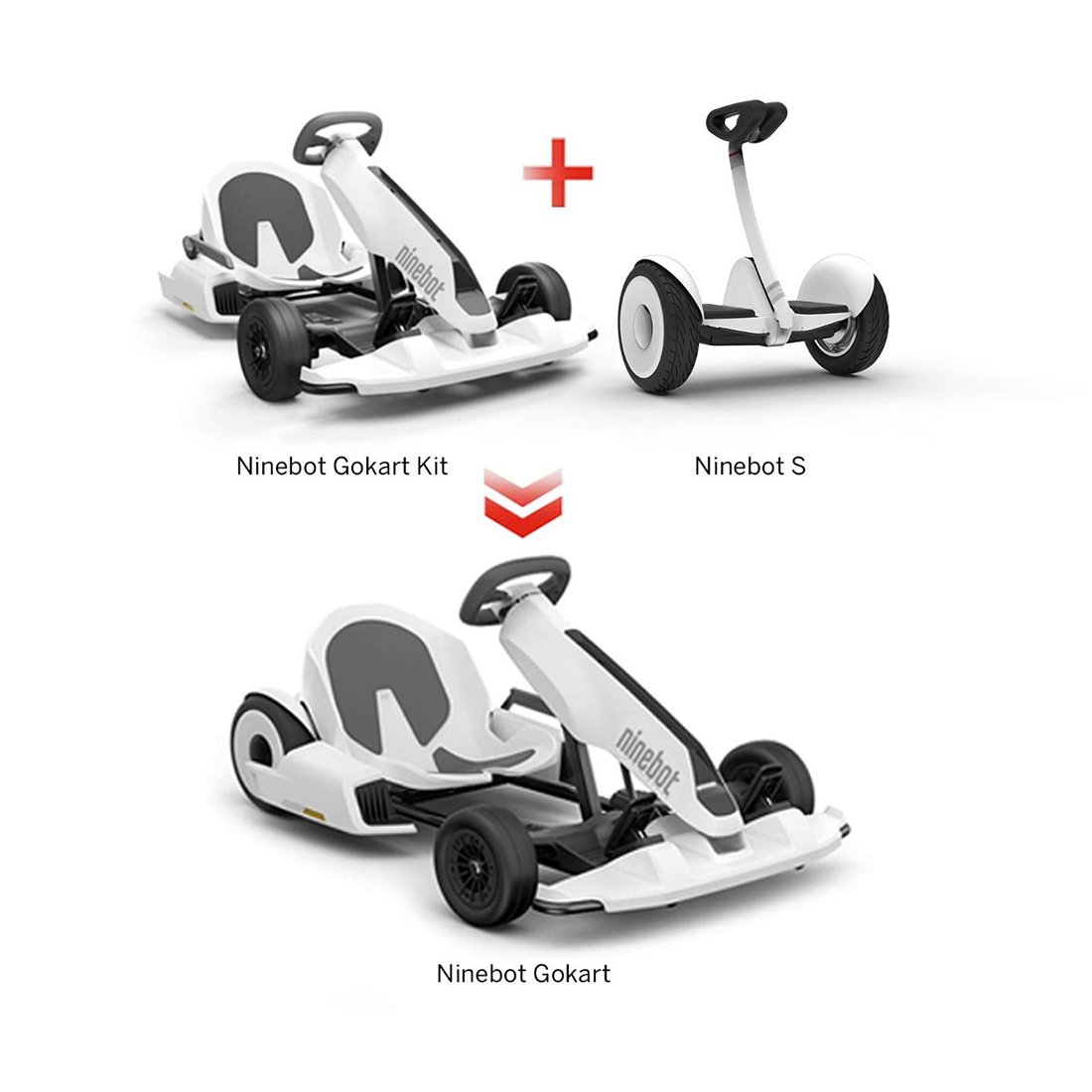 Набор для картинга + гироскутер Ninebot Segway Gokart Kit Белый купить,NaN