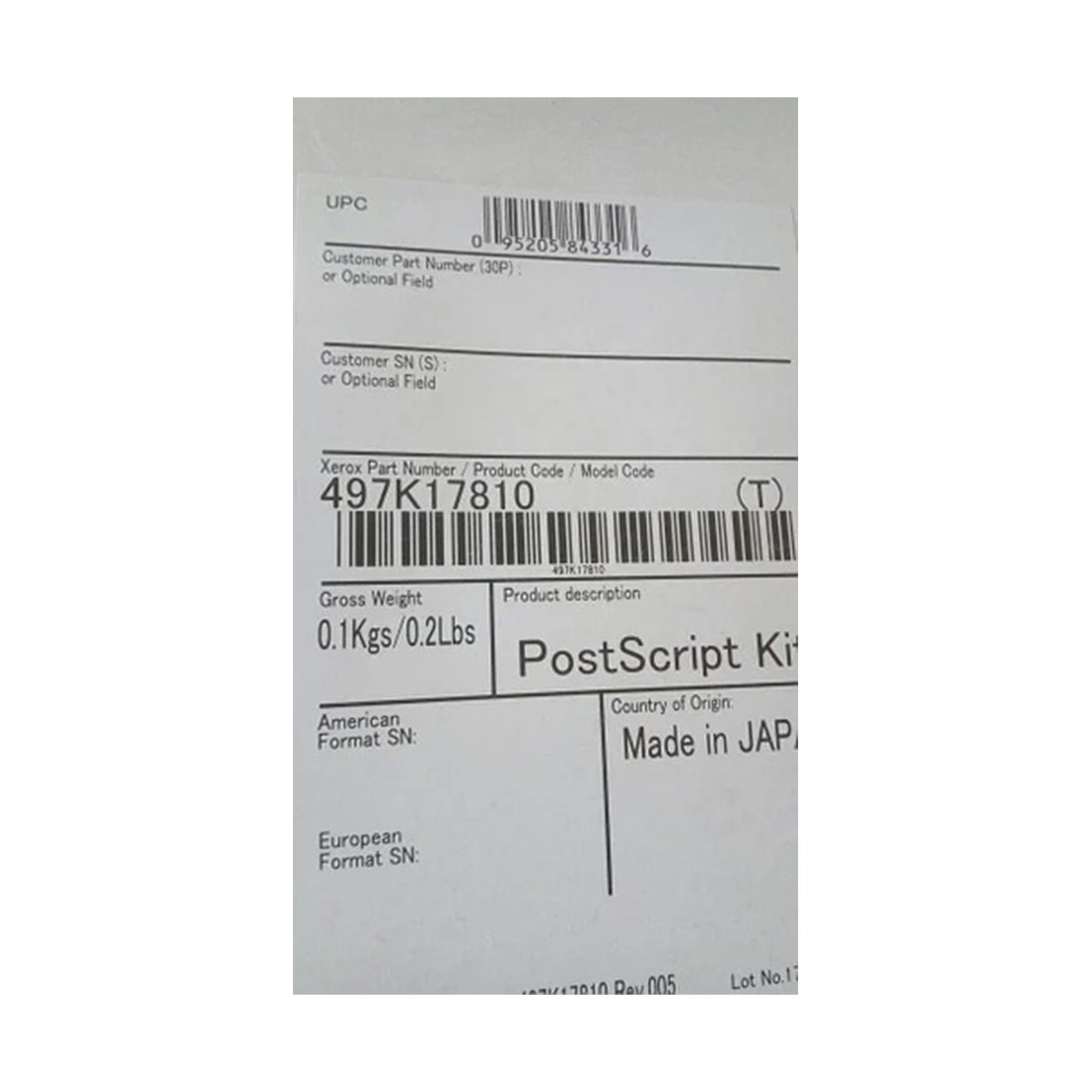 Печать PostScript Xerox 497K17810 купить,NaN