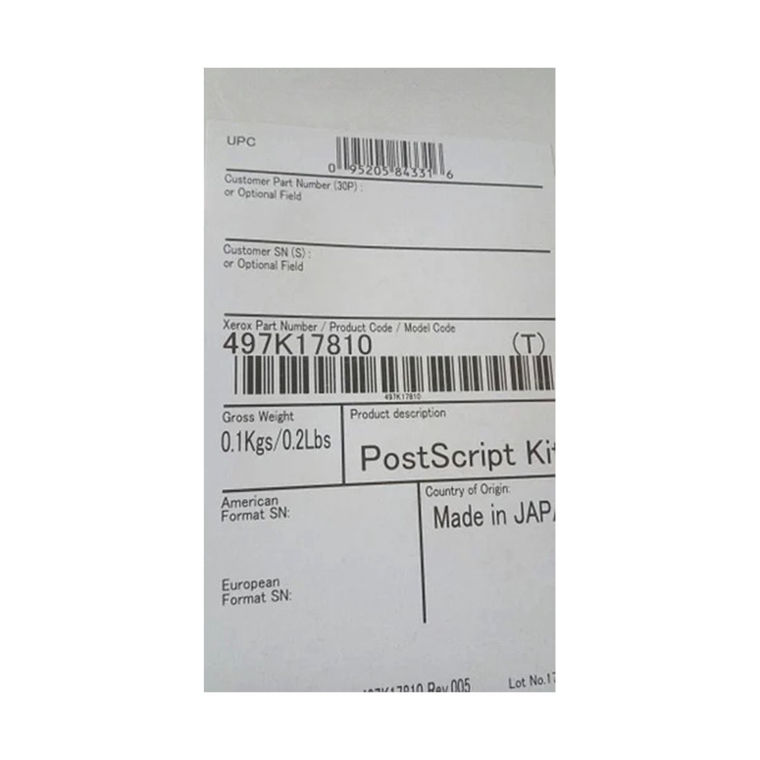 Печать PostScript Xerox 497K17810 купить,NaN