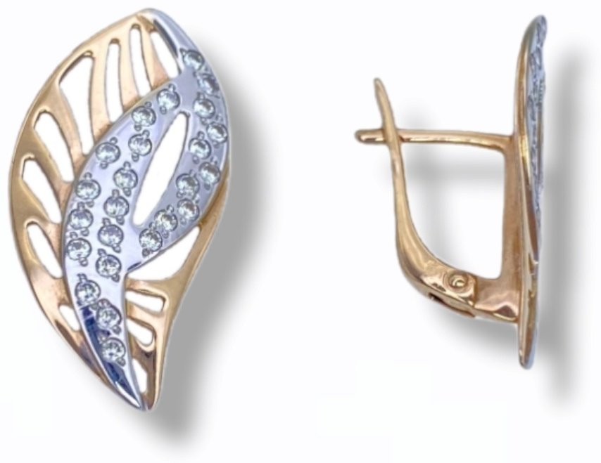 Серьги ЮЗ Платина 02-2964-24 вес 3.25 г золото, фианит купить,NaN