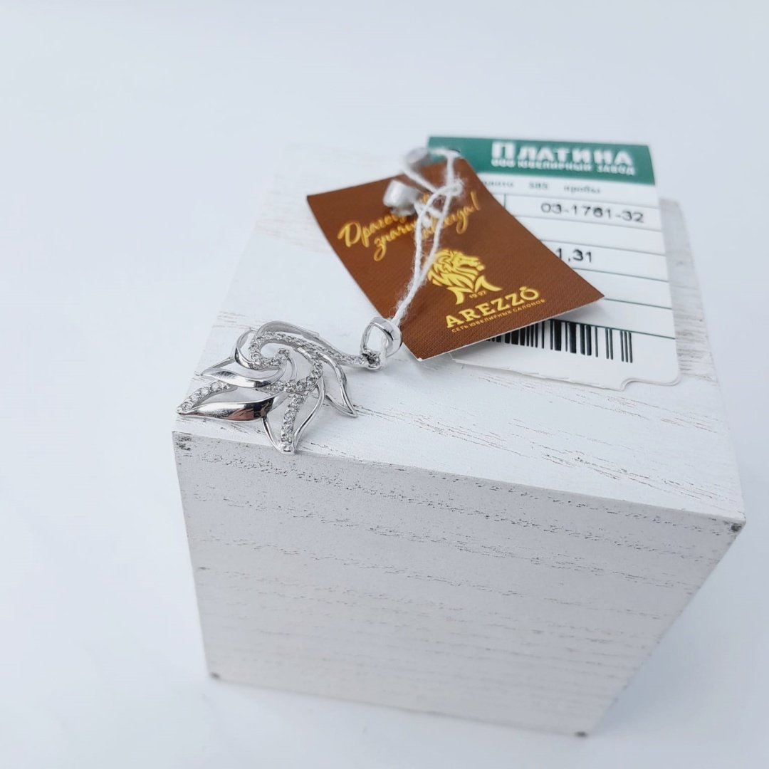 Подвеска ЮЗ Платина 03-1761-32 вес 1.31 г золото, фианит купить,NaN