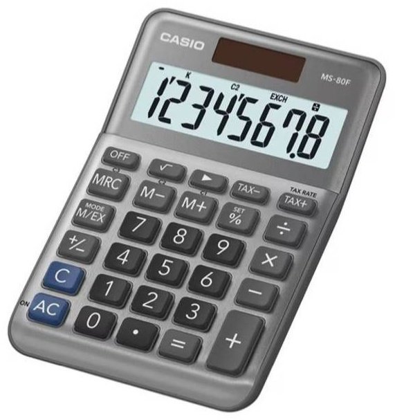 CASIO MS-80F, 8-разрядный, серый