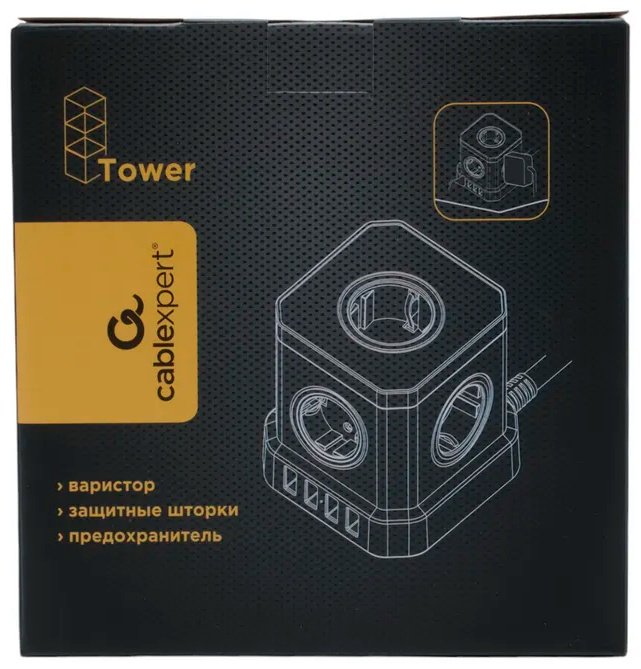 Сетевой фильтр Cablexpert TWR-5-U4-B-3, 3 м купить,13990