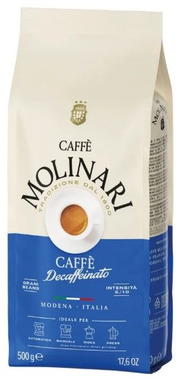 Кофе Caffe Molinari Decaffeinato зерновой 500 г