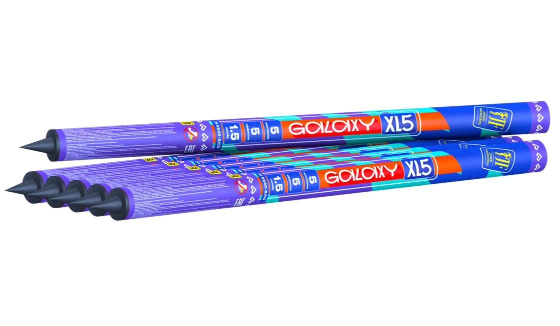 Римская свеча Joker Fireworks Galaxy XL5 1,5" 5 залпов 30с 30м 1шт