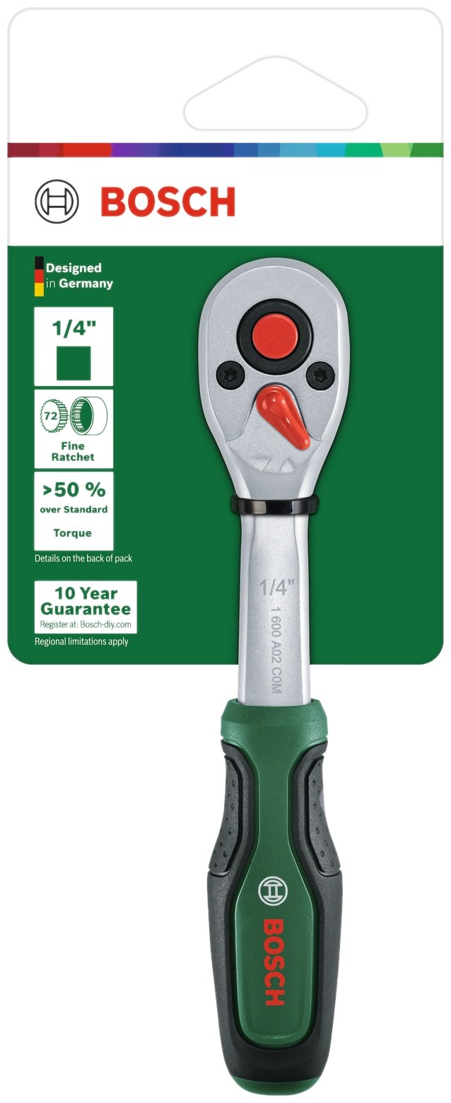 Трещотка реверсивная Bosch 1600A032VA 1/4, 150 мм