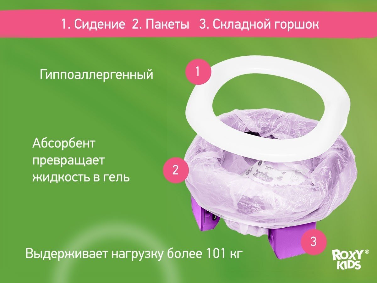 Горшок ROXY-KIDS фиолетовый купить,8900