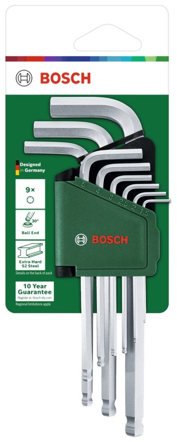 Шестигранный ключ Г-образный Bosch арт.1600A032V1, 9 шт.