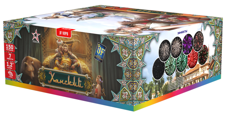 Батарея салютов Joker Fireworks Ханский QS VIP8 1,2" 150 залпов купить,NaN