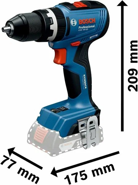 Аккумуляторная ударная дрель/шуруповерт Bosch GSB 18V-65 Professional, 06019N3100 купить,143070