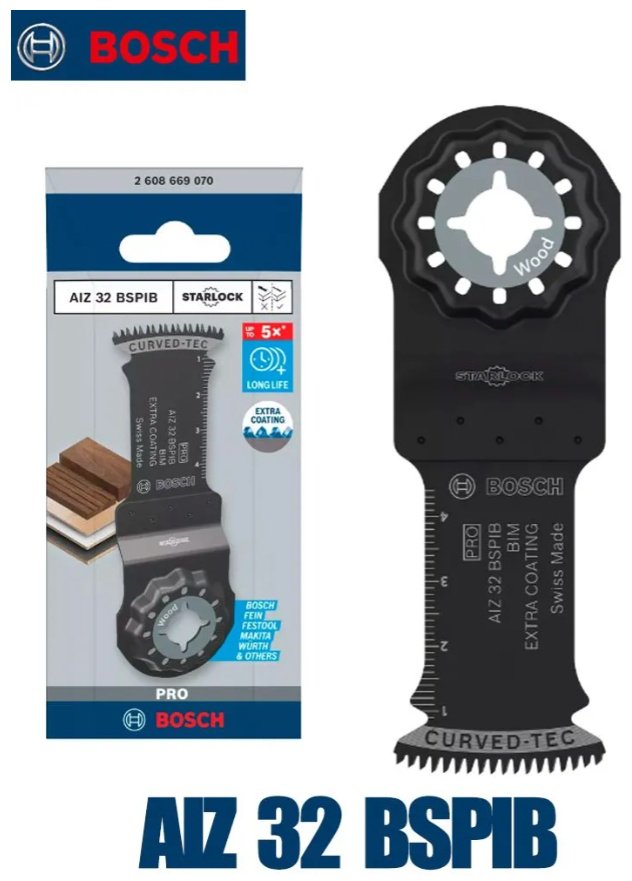 Пильное полотно Bosch 50 мм, 1 шт. арт. Полотно погружное PRO Starlock BIM 32x50 мм Hard Wood AIZ 32 BSPIB / артикул: 2608669070 купить,4955
