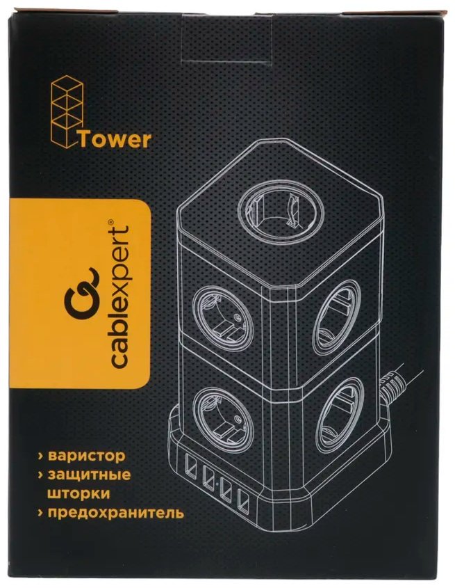 Сетевой фильтр Cablexpert TWR-9-U4-W-2, 2 м купить,19490