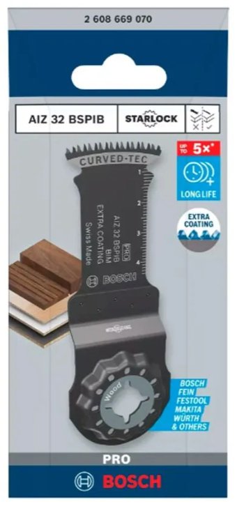 Пильное полотно Bosch 50 мм, 1 шт. арт. Полотно погружное PRO Starlock BIM 32x50 мм Hard Wood AIZ 32 BSPIB / артикул: 2608669070 купить,4955