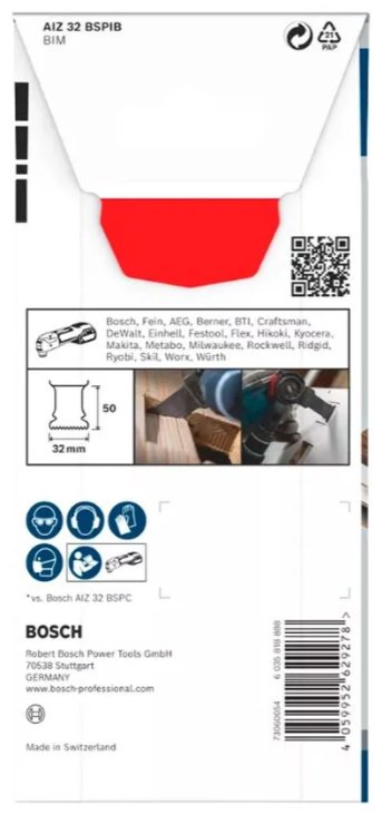 Пильное полотно Bosch 50 мм, 1 шт. арт. Полотно погружное PRO Starlock BIM 32x50 мм Hard Wood AIZ 32 BSPIB / артикул: 2608669070 купить,4955