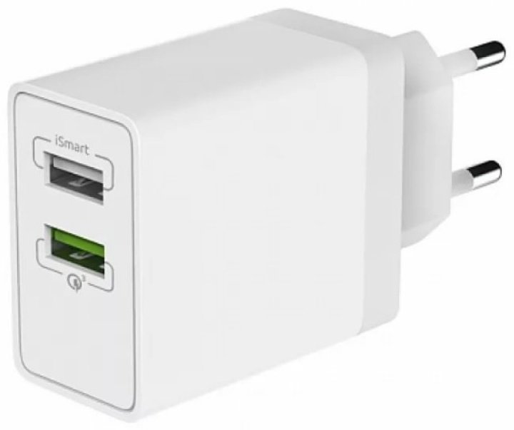 Зарядное устройство OLMIO 2USB 3.4A Smart IC USB 17 Вт белый